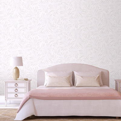 Light Beige Luxury Leaves Solid Color Shades Wallpaper, Deep Embossed Flocked Velvet Feeling Design - Adawall -Houston Wallpaper Store - Walcoverings, Curtains & Wall Panels