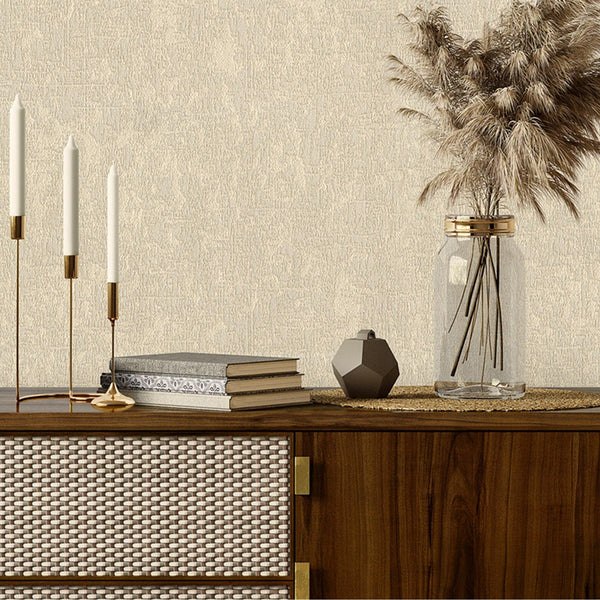Light Beige Modern Textured Wallpaper, Solid Color Sparkling Light Neutral Colors Non-Pasted Wallcovering - Adawall -Houston Wallpaper Store - Walcoverings, Curtains & Wall Panels