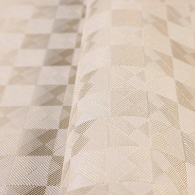 Light Beige Solid Color Square Pattern Wallpaper, 3D Embossed Glossy Sleek Checkered Geometric Wall Paper - Adawall -Houston Wallpaper Store - Walcoverings, Curtains & Wall Panels
