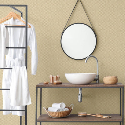 Light Beige Solid Color Square Pattern Wallpaper, 3D Embossed Glossy Sleek Checkered Geometric Wall Paper - Adawall -Houston Wallpaper Store - Walcoverings, Curtains & Wall Panels