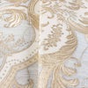 Light Blue, Gold Luxury 3D Damask Wallpaper, Premium Sparkling Velvet Feeling Flocked Wallcovering - Adawall -Houston Wallpaper Store - Walcoverings, Curtains & Wall Panels