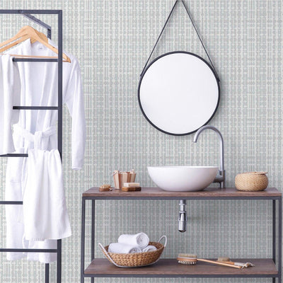 Light Blue Realistic Basket Weave Wallpaper, 3D Deep Embossed Premium Wallcovering - Adawall -Houston Wallpaper Store - Walcoverings, Curtains & Wall Panels