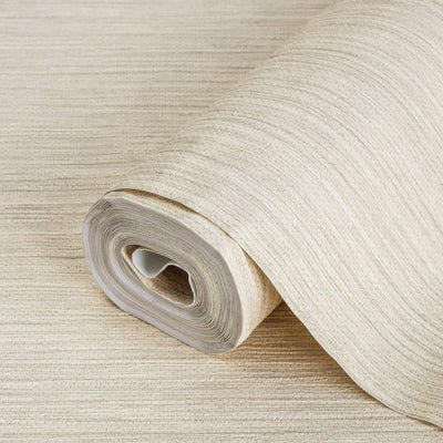 Light Cream Elegant Striped Embossed Wallpaper, Jute Natural Color Linen Textured Wallcovering - Adawall -Houston Wallpaper Store - Walcoverings, Curtains & Wall Panels