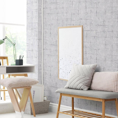 Light Gray Abstract Metallic Lines Wallpaper, 3D Deep Embosed Silver Gold Rustic Geometric Interior Decor - Adawall -Houston Wallpaper Store - Walcoverings, Curtains & Wall Panels