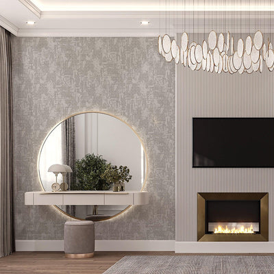 Light Gray Distressed Solid Color Wallpaper, 3D Embossed Shiny Wallcovering, Weathered Effect - Adawall -Houston Wallpaper Store - Walcoverings, Curtains & Wall Panels