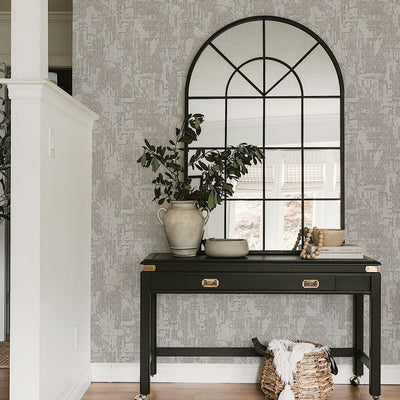 Light Gray Distressed Solid Color Wallpaper, 3D Embossed Shiny Wallcovering, Weathered Effect - Adawall -Houston Wallpaper Store - Walcoverings, Curtains & Wall Panels