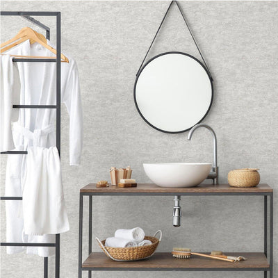 Light Gray Luxury Leather Look Faux Wallpaper, 3D Embossed textured, Metallic rustic Patterns Decor - Adawall -Houston Wallpaper Store - Walcoverings, Curtains & Wall Panels