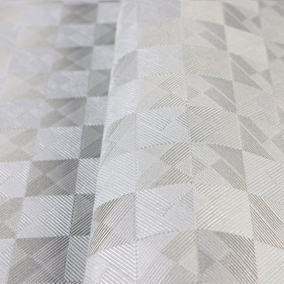 Light Gray Solid Color Square Pattern Wallpaper, 3D Embossed Glossy Sleek Checkered Geometric Wall Paper - Adawall -Houston Wallpaper Store - Walcoverings, Curtains & Wall Panels