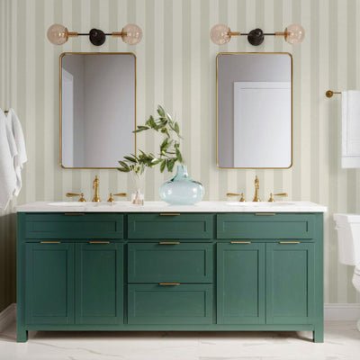 Light Neutral Timeless Bold Striped Wallpaper, Flocked Textured Velvet Feeling Thick Lines Wallcovering - Adawall -Houston Wallpaper Store - Walcoverings, Curtains & Wall Panels