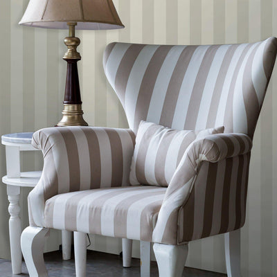Light Neutral Timeless Bold Striped Wallpaper, Flocked Textured Velvet Feeling Thick Lines Wallcovering - Adawall -Houston Wallpaper Store - Walcoverings, Curtains & Wall Panels