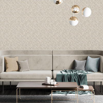 Light Tan Geometric Modern Textured Wallpaper, Contemporary Minimalist Wallcovering, Wall Accent - Adawall -Houston Wallpaper Store - Walcoverings, Curtains & Wall Panels