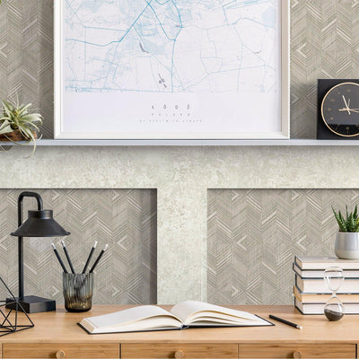 Light Tan Geometric Modern Textured Wallpaper, Contemporary Minimalist Wallcovering, Wall Accent - Adawall -Houston Wallpaper Store - Walcoverings, Curtains & Wall Panels