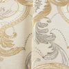 Light Tan, Gold Luxury 3D Damask Wallpaper, Premium Sparkling Velvet Feeling Flocked Wallcovering - Walloro High End Wallcoverings & More