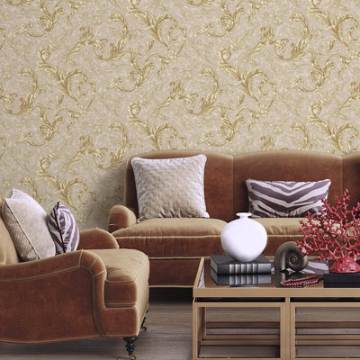 Luxury Beige Striped Embossed Wallpaper, Home Wall Decor, Aesthetic Wallpaper, Textured Wallcovering Non-Adhesive- 41.7”W X 393”H - Adawall -Houston Wallpaper Store - Walcoverings, Curtains & Wall Panels