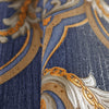 Luxury Deep Embossed Damask Wallpaper, Blue, Yellow, Home & Commercial Use Decorative Wallcovering, Washable, Sturdy - Adawall -Houston Wallpaper Store - Walcoverings, Curtains & Wall Panels