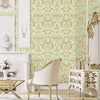 Luxury Deep Embossed Damask Wallpaper, Green, Gold Home & Commercial Use Decorative Wallcovering, Washable, Sturdy - Adawall -Houston Wallpaper Store - Walcoverings, Curtains & Wall Panels