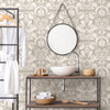 Luxury Deep Embossed Damask Wallpaper, White, Silver, Home & Commercial Use Decorative Wallcovering, Washable, Sturdy - Adawall -Houston Wallpaper Store - Walcoverings, Curtains & Wall Panels