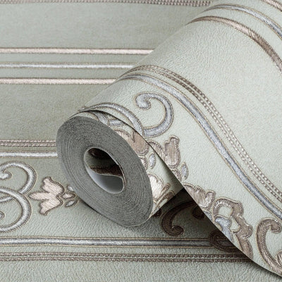 Luxury Deep Embossed Striped Wallpaper, Damask 3D Textured Wallcovering, Traditional, Large 114 sq ft Roll, Bedroom, Bathroom Wallpaper - Adawall -Houston Wallpaper Store - Walcoverings, Curtains & Wall Panels