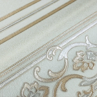 Luxury Deep Embossed Striped Wallpaper, Damask 3D Textured Wallcovering, Traditional, Large 114 sq ft Roll, Bedroom, Bathroom Wallpaper - Adawall -Houston Wallpaper Store - Walcoverings, Curtains & Wall Panels