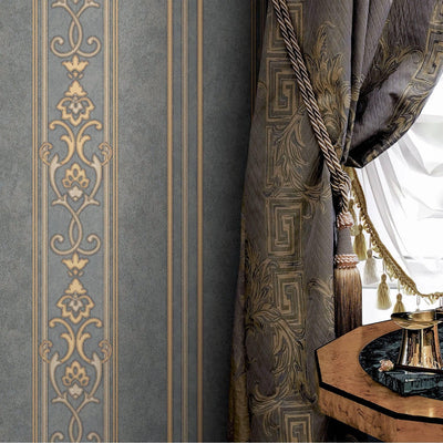 Luxury Deep Embossed Striped Wallpaper, Dark Washed Damask 3D Textured Wallcovering, Traditional, Large 114 sqft Roll, Living Room Wallpaper - Adawall -Houston Wallpaper Store - Walcoverings, Curtains & Wall Panels