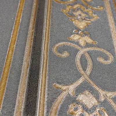 Luxury Deep Embossed Striped Wallpaper, Dark Washed Damask 3D Textured Wallcovering, Traditional, Large 114 sqft Roll, Living Room Wallpaper - Adawall -Houston Wallpaper Store - Walcoverings, Curtains & Wall Panels