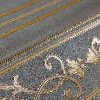 Luxury Deep Embossed Striped Wallpaper, Dark Washed Damask 3D Textured Wallcovering, Traditional, Large 114 sqft Roll, Living Room Wallpaper - Adawall -Houston Wallpaper Store - Walcoverings, Curtains & Wall Panels