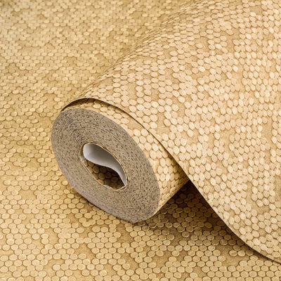 Luxury Gold Embossed Wallpaper, Home Wall Decor, Aesthetic Wallpaper, Textured Wallcovering Non-Adhesive- 41.7”W X 393”H - Adawall -Houston Wallpaper Store - Walcoverings, Curtains & Wall Panels