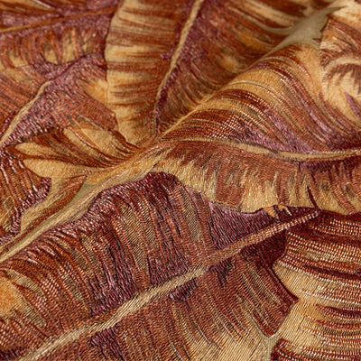 Luxury Leaf Pattern Wallpaper, Orange, Red Embossed Botanical Tropical Exotic Wallcovering, Plants Tropical Design - Adawall -Houston Wallpaper Store - Walcoverings, Curtains & Wall Panels