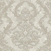 Luxury Sparkling Deep Embossed Damask Wallpaper, Gray, Light Tan Beautiful Flocked Shimmering Rich Textured Wallcovering - Adawall -Houston Wallpaper Store - Walcoverings, Curtains & Wall Panels