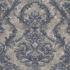 Luxury Sparkling Deep Embossed Damask Wallpaper, Gray, Navy Blue Beautiful Flocked Shimmering Rich Textured Wallcovering - Adawall -Houston Wallpaper Store - Walcoverings, Curtains & Wall Panels