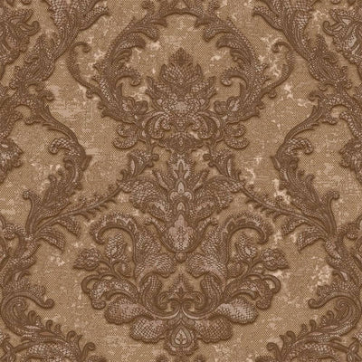 Luxury Sparkling Deep Embossed Damask Wallpaper, Light Brown, Copper Beautiful Flocked Shimmering Rich Textured Wallcovering - Adawall -Houston Wallpaper Store - Walcoverings, Curtains & Wall Panels