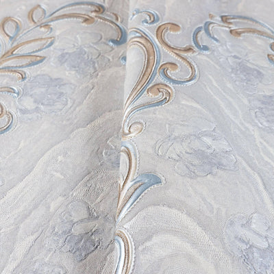 Luxury Textured Embossed Flowered Gray, Home Wall Decor, Aesthetic Wallpaper, Textured Wallcovering Non-Adhesive- 41.7”W X 393”H - Adawall -Houston Wallpaper Store - Walcoverings, Curtains & Wall Panels