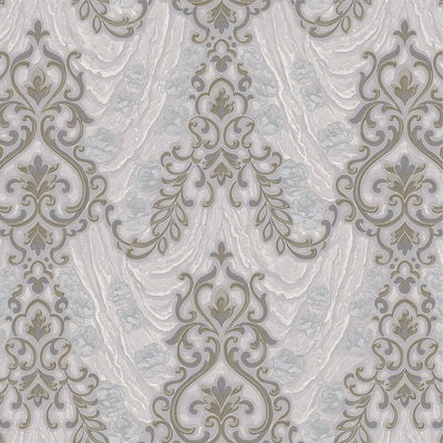 Marble Flowered Textured Embossed Gray, Home Wall Decor, Aesthetic Wallpaper, Textured Wallcovering Non-Adhesive- 41.7”W X 393”H - Adawall -Houston Wallpaper Store - Walcoverings, Curtains & Wall Panels