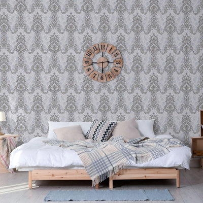 Marble Flowered Textured Embossed Gray, Home Wall Decor, Aesthetic Wallpaper, Textured Wallcovering Non-Adhesive- 41.7”W X 393”H - Adawall -Houston Wallpaper Store - Walcoverings, Curtains & Wall Panels