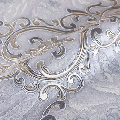 Marble Flowered Textured Embossed Gray, Home Wall Decor, Aesthetic Wallpaper, Textured Wallcovering Non-Adhesive- 41.7”W X 393”H - Adawall -Houston Wallpaper Store - Walcoverings, Curtains & Wall Panels