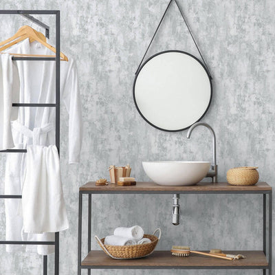 Modern Abstract Distressed Wallpaper, Rich Textured Embossed Wallcovering, Traditional, Luxury Wallpaper, Extra Large 114 sq ft Roll, White - Adawall -Houston Wallpaper Store - Walcoverings, Curtains & Wall Panels