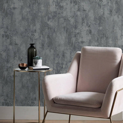 Modern Abstract Distressed Wallpaper, Rich Textured Embossed Wallcovering, Traditional, Stylish, Extra Large 114 sq ft Roll, Metallic Silver - Adawall -Houston Wallpaper Store - Walcoverings, Curtains & Wall Panels