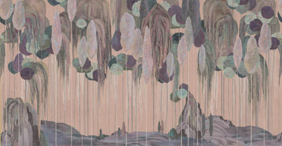Modern Art Wall Mural, Trees Wallpaper, Beige Oversized Nature Theme Customized Wall Covering, Non-Woven, Non-Adhesive, Removable, Washable, Large - Adawall -Houston Wallpaper Store - Walcoverings, Curtains & Wall Panels