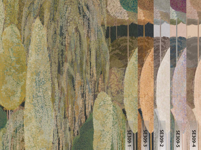 Modern Art Wall Mural, Trees Wallpaper, Beige Oversized Nature Theme Customized Wall Covering, Non-Woven, Non-Adhesive, Removable, Washable, Large - Adawall -Houston Wallpaper Store - Walcoverings, Curtains & Wall Panels