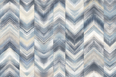 Modern Chevron Wall Mural, Blue Oversized Large Herringbone Wallpaper, Custom Size Geometric Wall Covering, Non-Woven, Non-Pasted, Removable - Adawall -Houston Wallpaper Store - Walcoverings, Curtains & Wall Panels