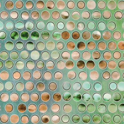 Modern Circles Geometric Wallpaper, Rich Textured Embossed Wallcovering, Traditional, Luxury Wallpaper, Extra Large 114 sq ft Roll, Green - Adawall -Houston Wallpaper Store - Walcoverings, Curtains & Wall Panels