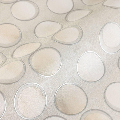 Modern Circles Geometric Wallpaper, Rich Textured Embossed Wallcovering, Traditional, Luxury Wallpaper, Extra Large 114 sq ft Roll, Washable - Adawall -Houston Wallpaper Store - Walcoverings, Curtains & Wall Panels