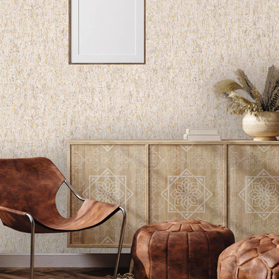 Modern Cork Embossed Wallpaper, Rich Textured Wallcovering, Ivory, Traditional, Camper Van Log Cabin Decor, Extra Large 114 sq ft Roll - Adawall -Houston Wallpaper Store - Walcoverings, Curtains & Wall Panels