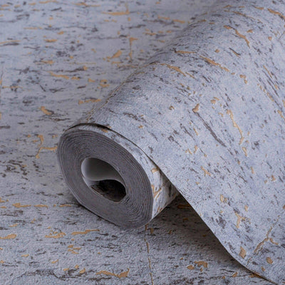 Modern Cork Gray Gold Embossed Wallpaper, Rich Textured Wallcovering, Traditional, Camper Van Log Cabin, Large 114 sq ft Roll, Washable - Adawall -Houston Wallpaper Store - Walcoverings, Curtains & Wall Panels
