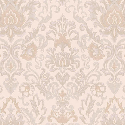 Modern Creamy Embossed Damask Wallpaper, Home Wall Decor, Aesthetic Wallpaper, Textured Wallcovering Non-Adhesive and Non-Peel and Stick - Adawall -Houston Wallpaper Store - Walcoverings, Curtains & Wall Panels