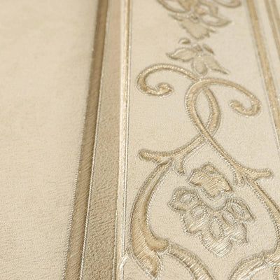 Modern Deep Embossed Striped Wallpaper, Shiny Light Color Damask 3D Textured Wallcovering, Traditional, Large 114 sq ft Roll, Home Wall - Adawall -Houston Wallpaper Store - Walcoverings, Curtains & Wall Panels