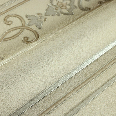 Modern Deep Embossed Striped Wallpaper, Shiny Light Yellow Green Damask 3D Textured Wallcovering, Traditional, Large 114 sq ft Roll, Accent Wall - Adawall -Houston Wallpaper Store - Walcoverings, Curtains & Wall Panels