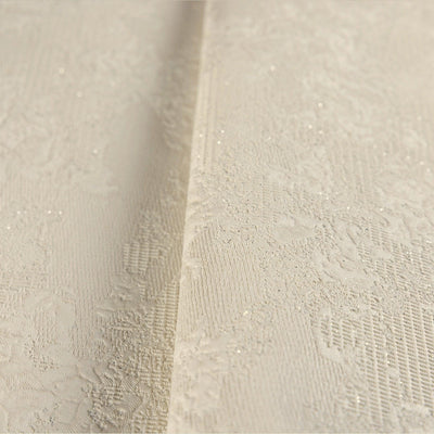 Modern Deep Embossed Wallpaper, Cream Solid Color Plain Elegant Sparkling Glittering Wallcovering, Easy Clean, Abstract, Plain, Non-Woven - Adawall -Houston Wallpaper Store - Walcoverings, Curtains & Wall Panels