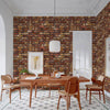 Modern Embossed Stone Brick Wallpaper, Red Orange Gray Home Wall Decor, Realistic 3D Textured Wallcovering, Wall Accent - Adawall -Houston Wallpaper Store - Walcoverings, Curtains & Wall Panels