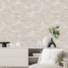Modern Embossed Stone Brick Wallpaper, White, Ivory Home Wall Decor, Realistic 3D Textured Wallcovering, Wall Accent - Adawall -Houston Wallpaper Store - Walcoverings, Curtains & Wall Panels